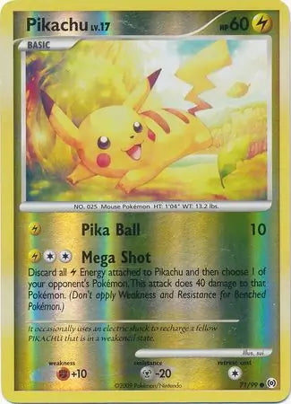 Arceus Set Pikachu #71/99 reverse holo